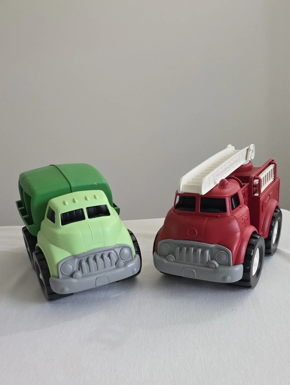 Green Toys Green Recycle Truck & Red Fire Engine Lot Of 2 Toy Vehicles USA Made